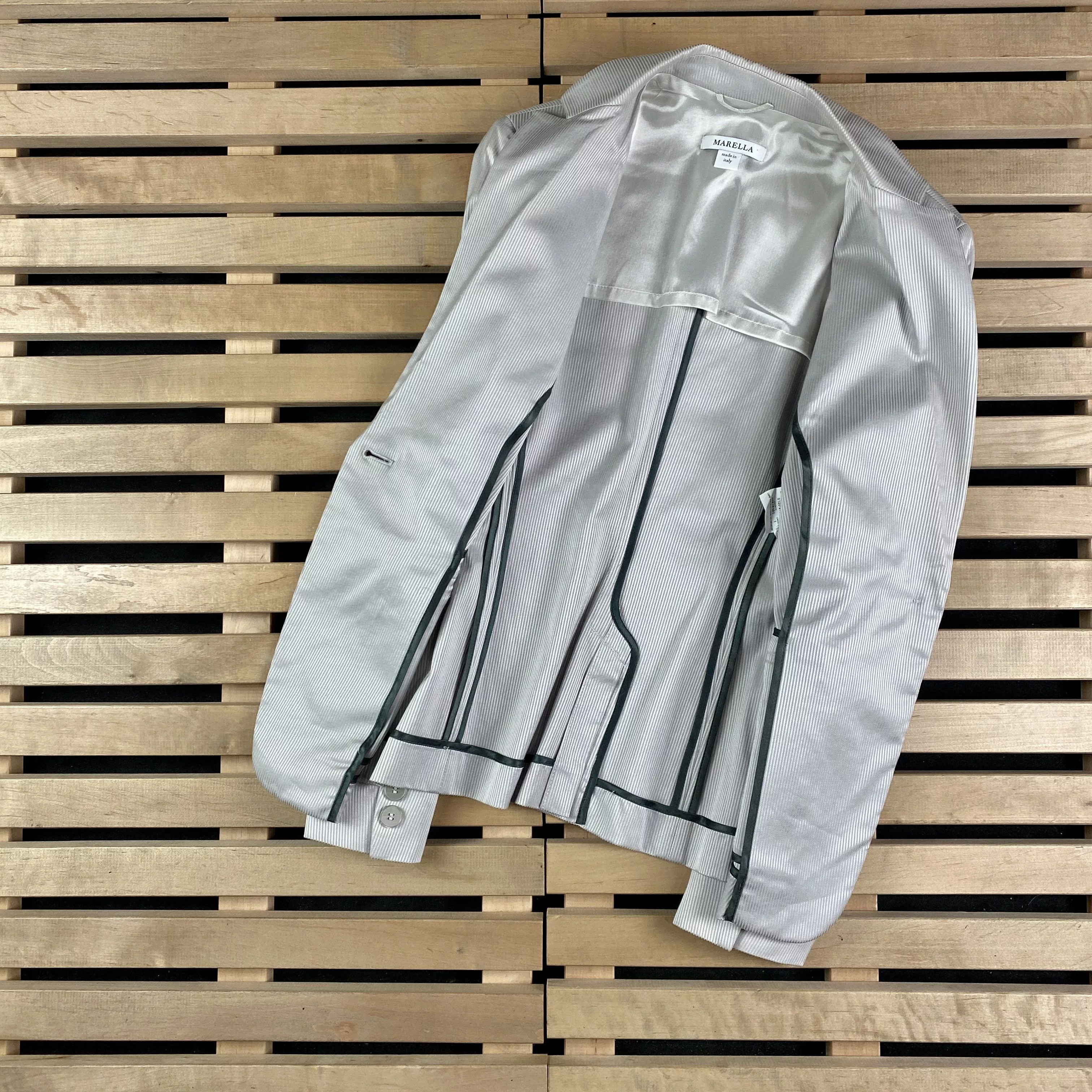 Marella Blazers Marella × Max Mara Womens Blazer Basic Jacket Marella Max Mara Size UK 10 US 6 Gray