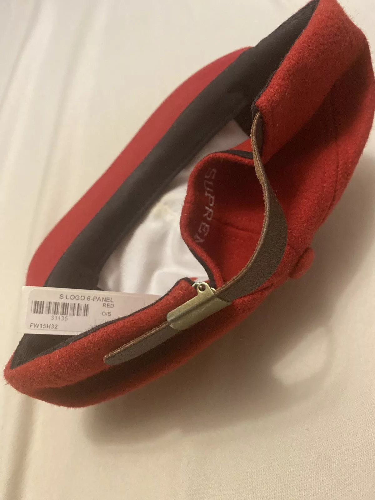 Supreme Hats Supreme S logo Wool Fall/Winter 2015 Red