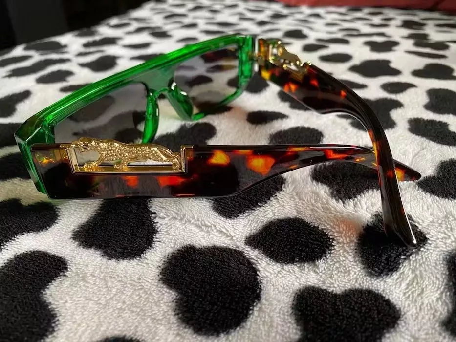 Electric Visual Sunglasses Electric Visual × Vintage Green Frame Leopard Sunglasess Streetwear