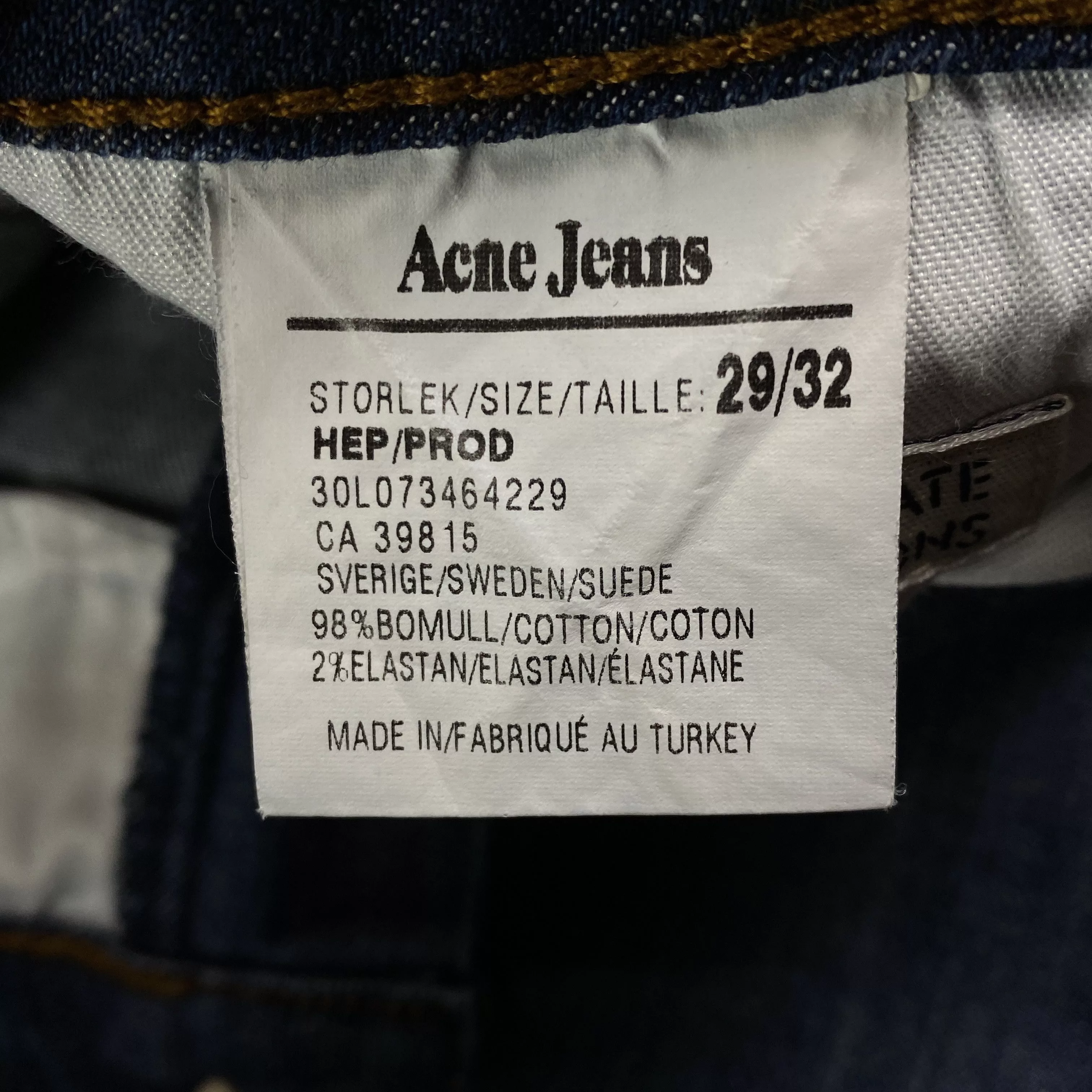 Acne Studios Denim Acne Studios Mens Jeans Denim Acne Size 29 Blue Luxury