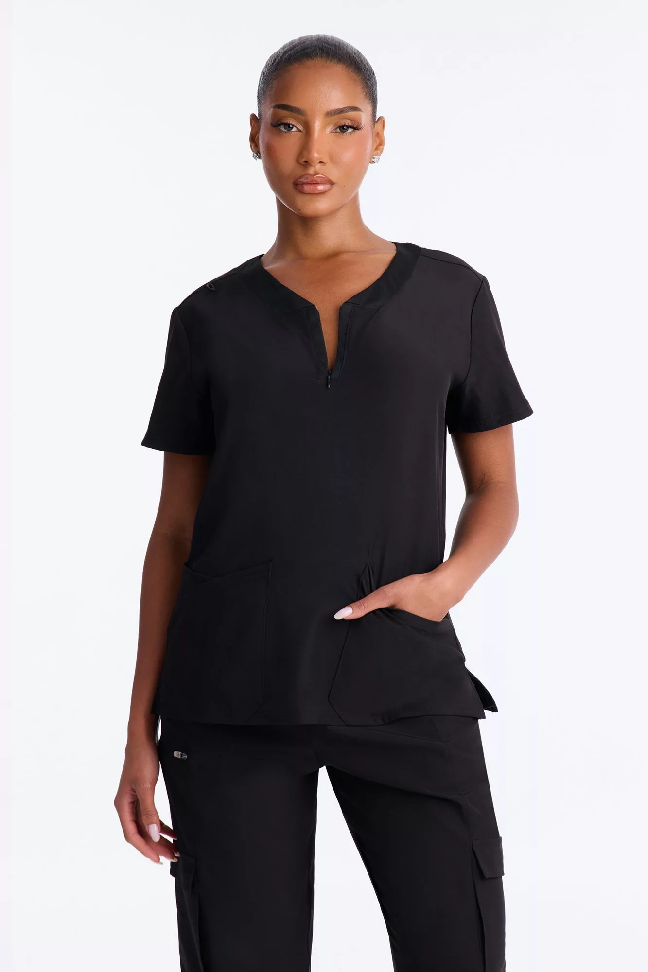 Double Shift Uniform Scrub Jogger Pant Set - Black
