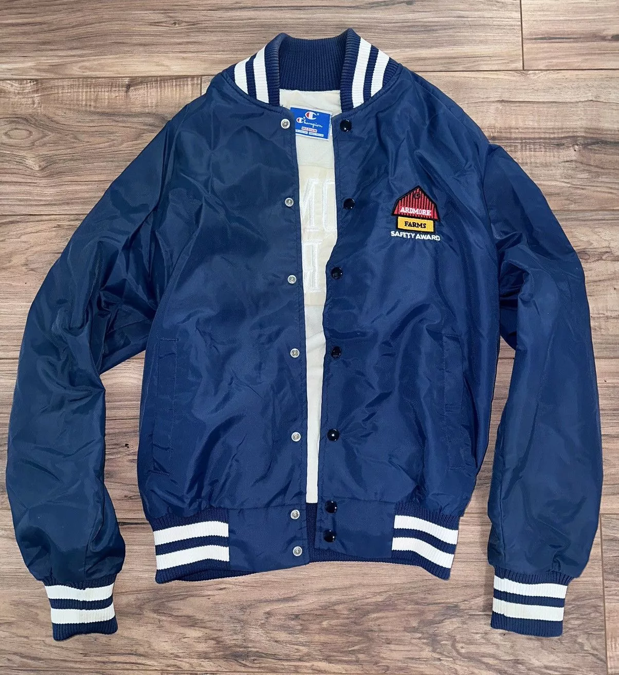 Champion Bombers Vintage Champion Jacket Medium Blue