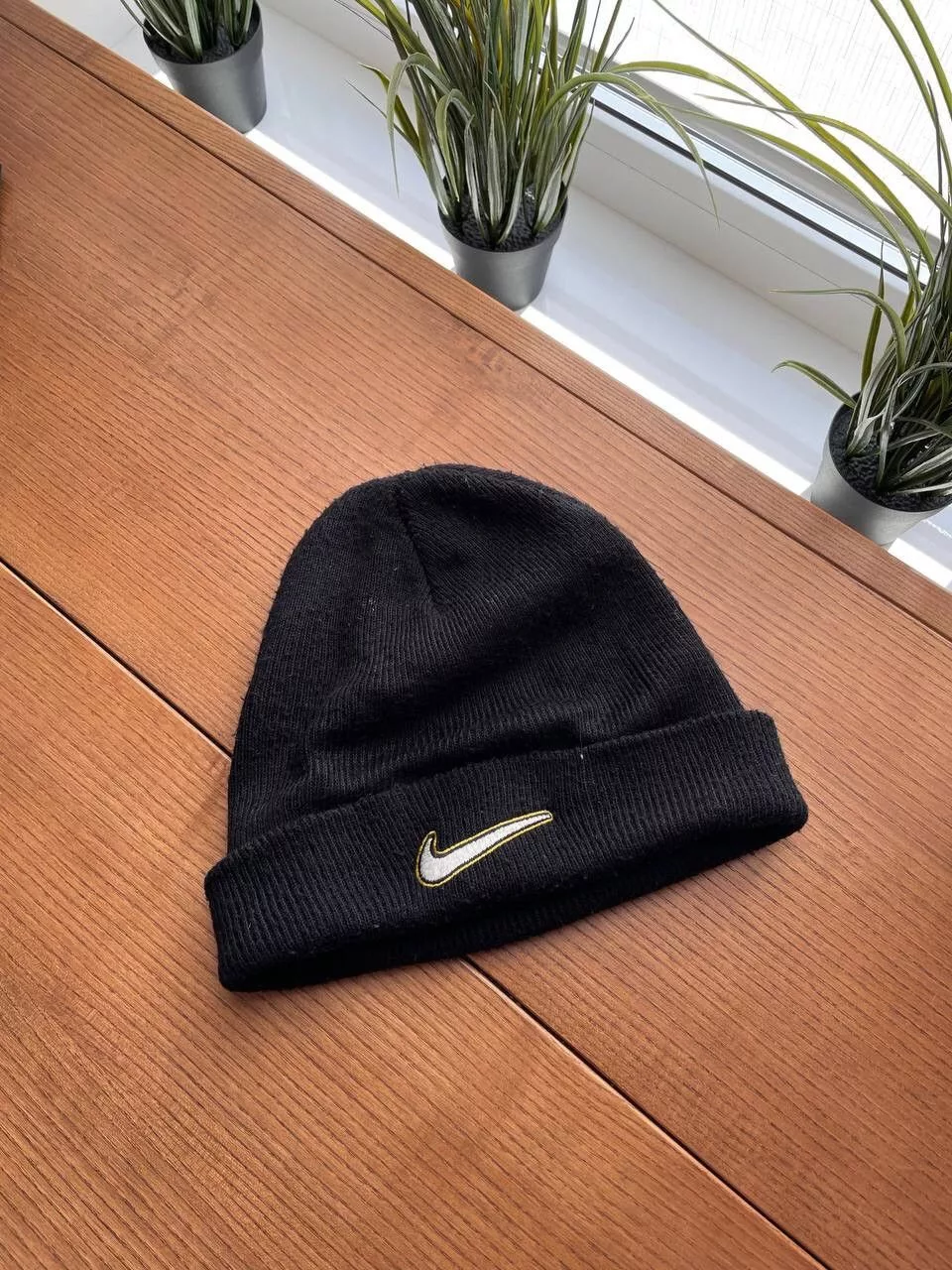 Nike Hats Nike × Vintage Vintage Nike Y2K 90’s Big Swoosh Logo Black Hat Beanie OS Streetwear