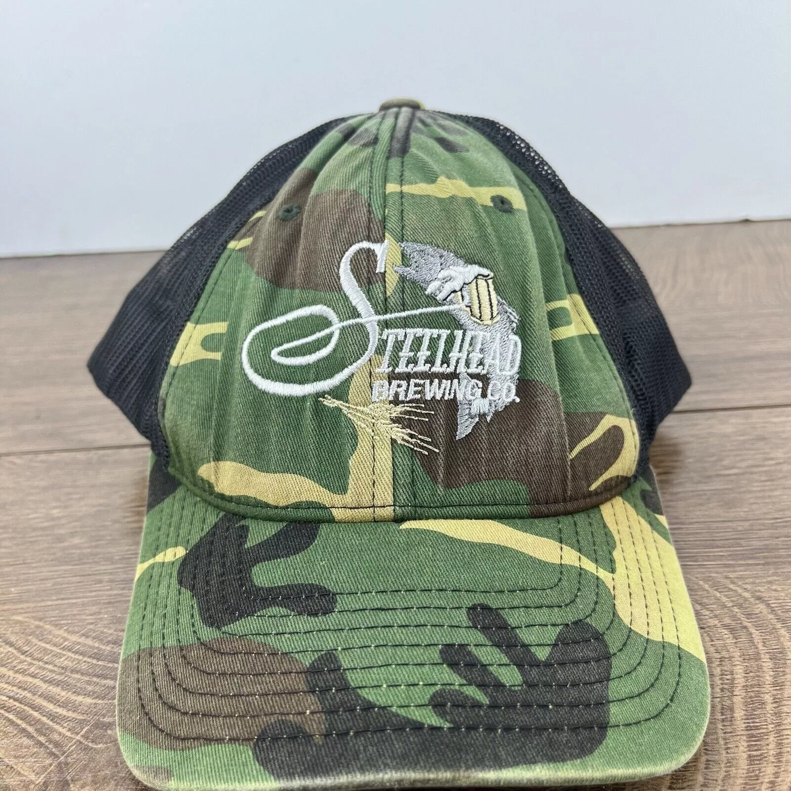 Other Hats Other Steelhead Brewing Hat Adjustable Hat Camo Adjustable Hat Gre Green