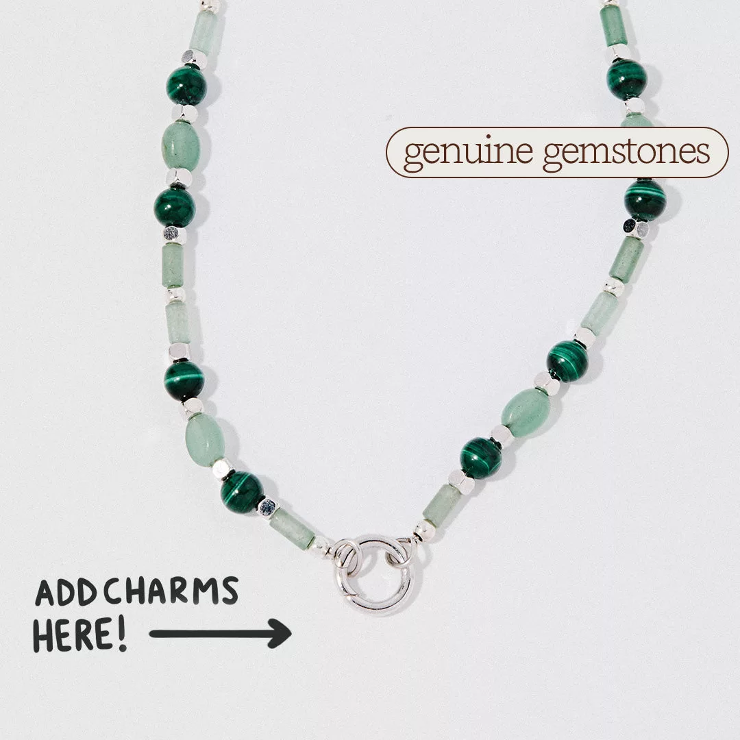 Malachite Beaded Intention Chain Necklace