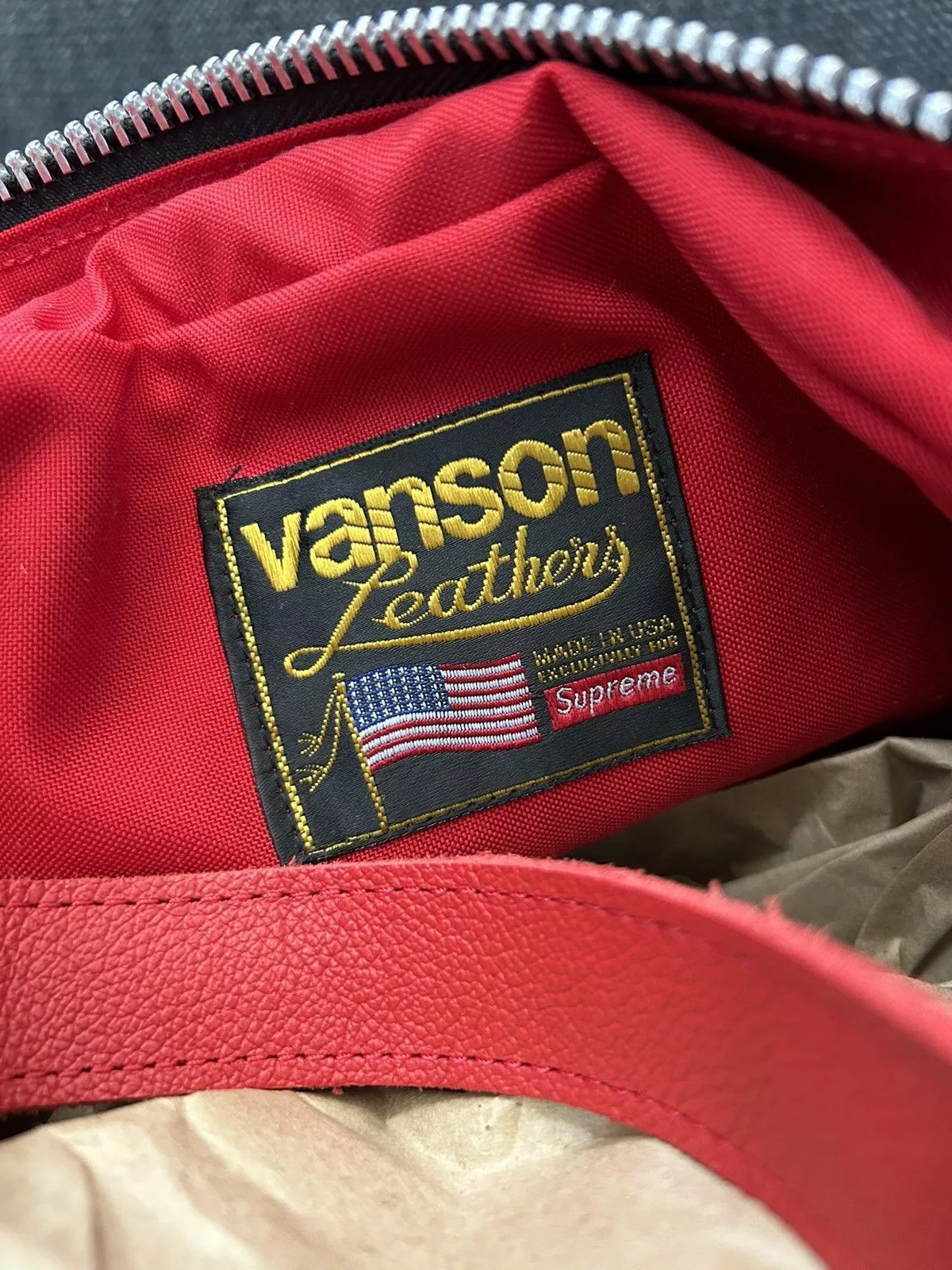 Supreme Supreme Supreme × Vanson Leathers Supreme Vanson Leathers Letters Bag Red