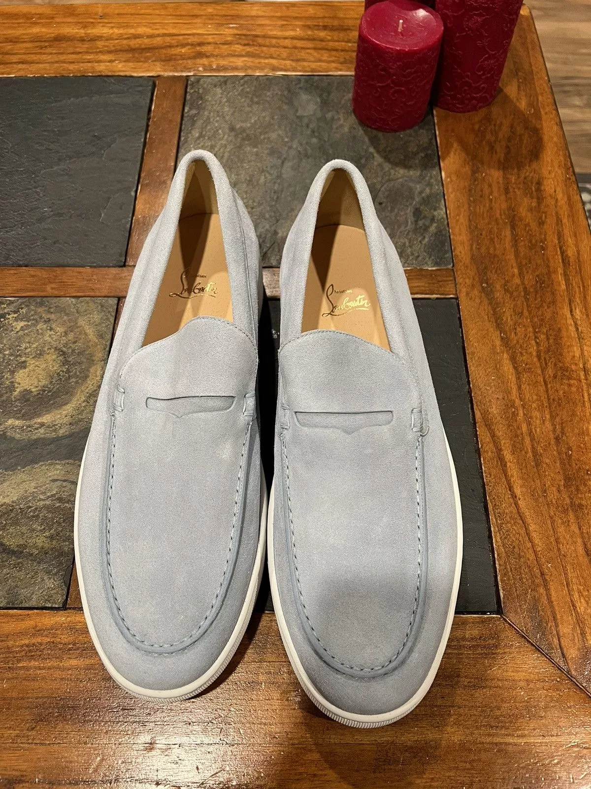 Christian Louboutin Slip Ons Christian Louboutin Varsiboat Louboutin Blue