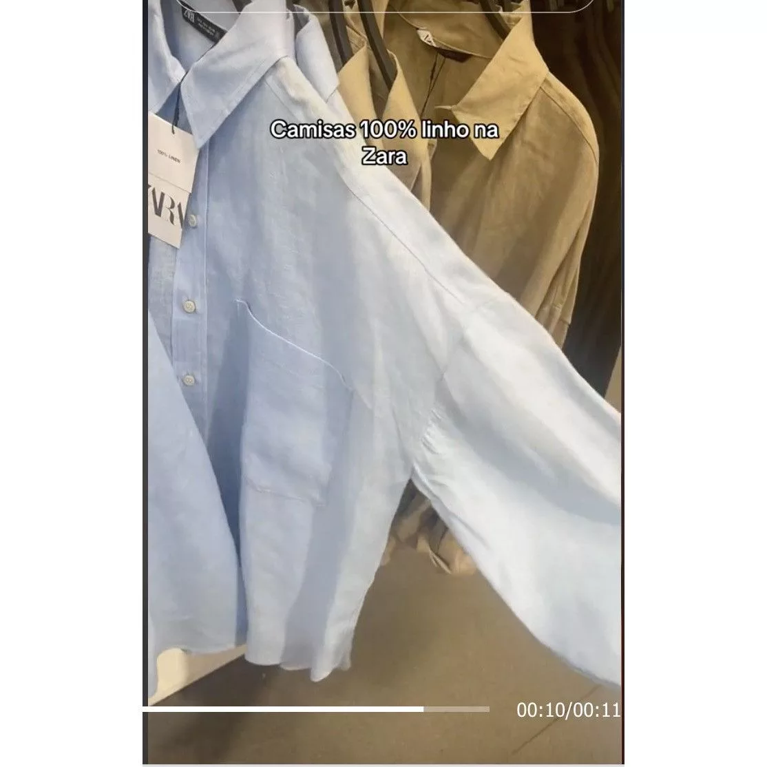 Zara Button Ups ZARA BNWT 100% LINEN BASIC COLLARED SHIRT ALL SIZES REF. Sky Blue