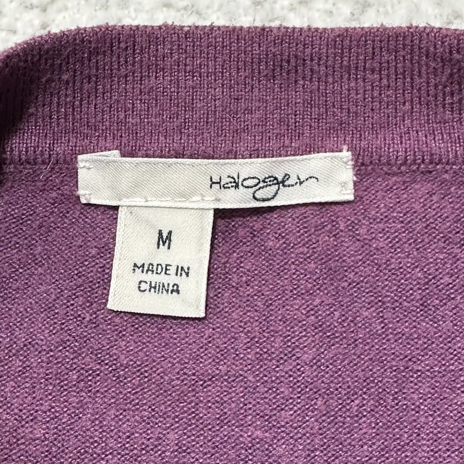 Other Sweaters Other Halogen Medium Snap Button Front Cardigan Emroidery Sweater Purple