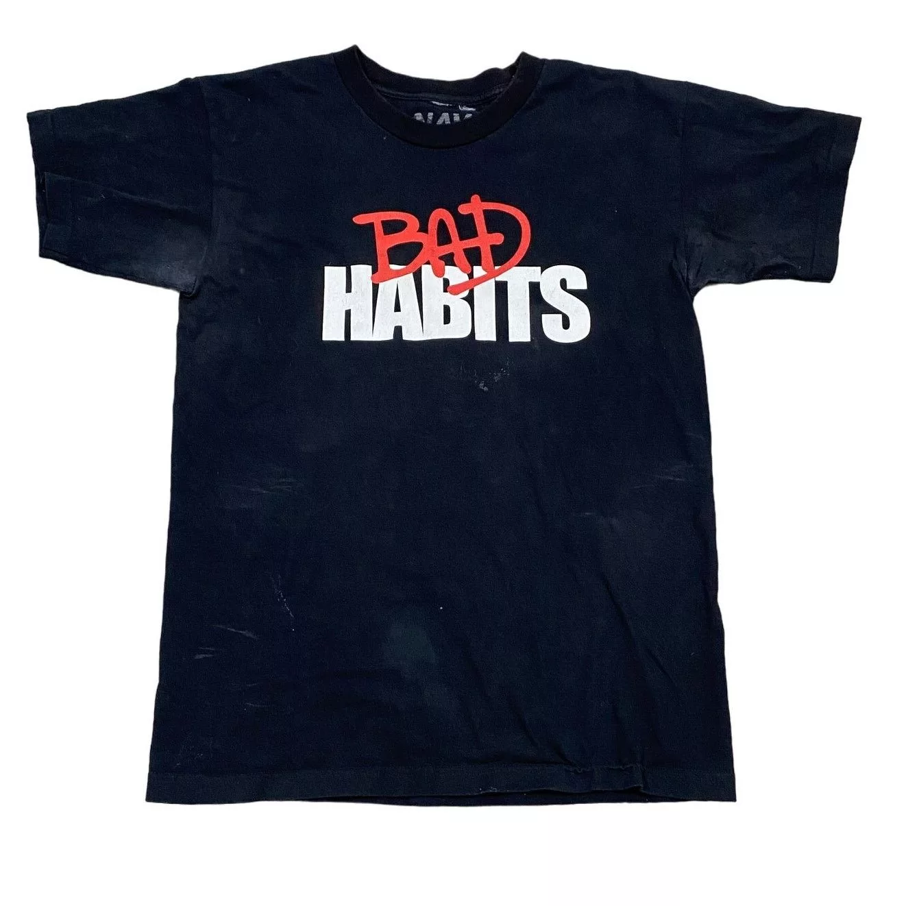 NAV Short Sleeve T Shirts NAV × Vlone NAV x Vlone Bad Habits V Drip T Shirt Men's M Streetwear Black