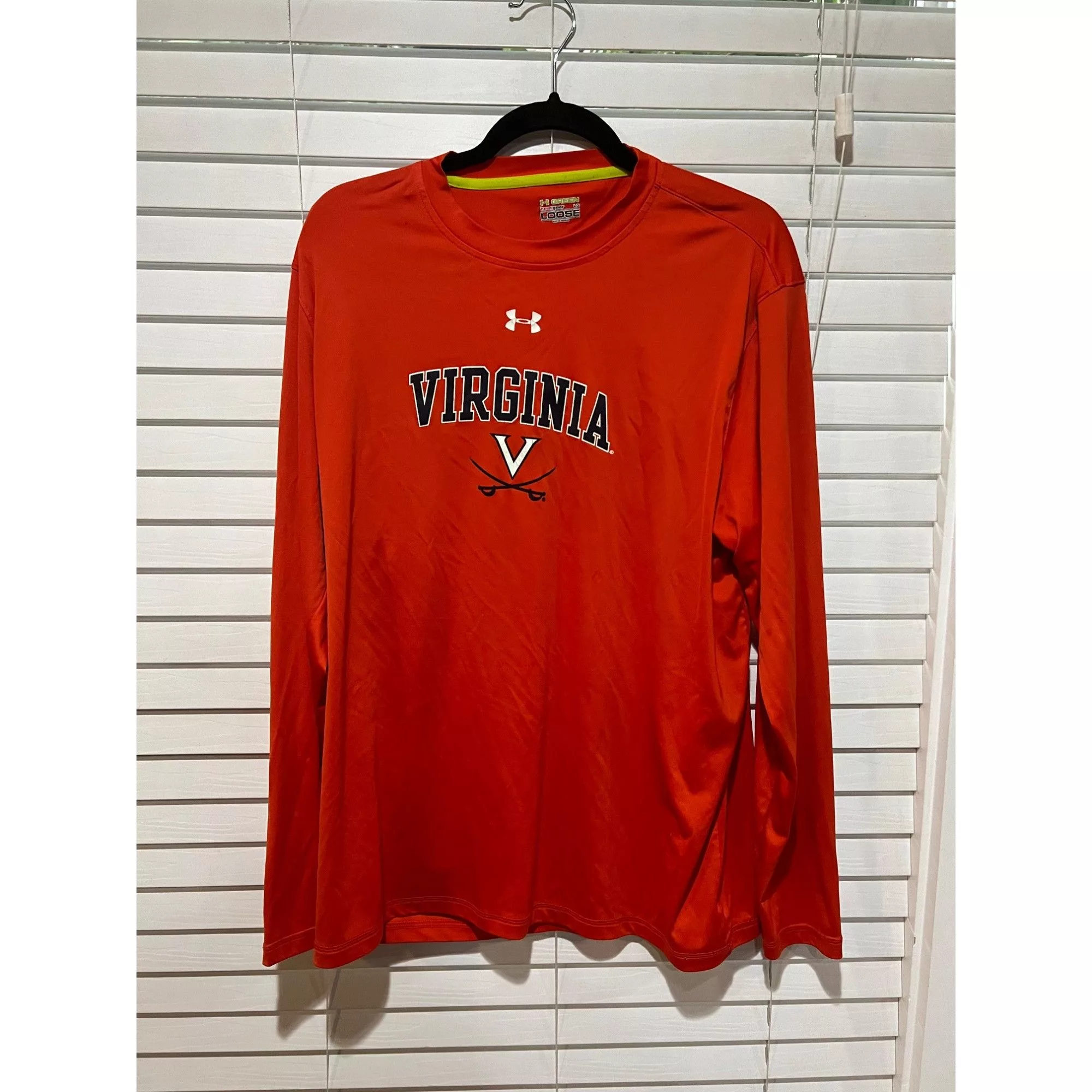 Under Armour Long Sleeve T Shirts Under Armour Virginia Cavaliers Long Sleeve Shirt - Size L Orange