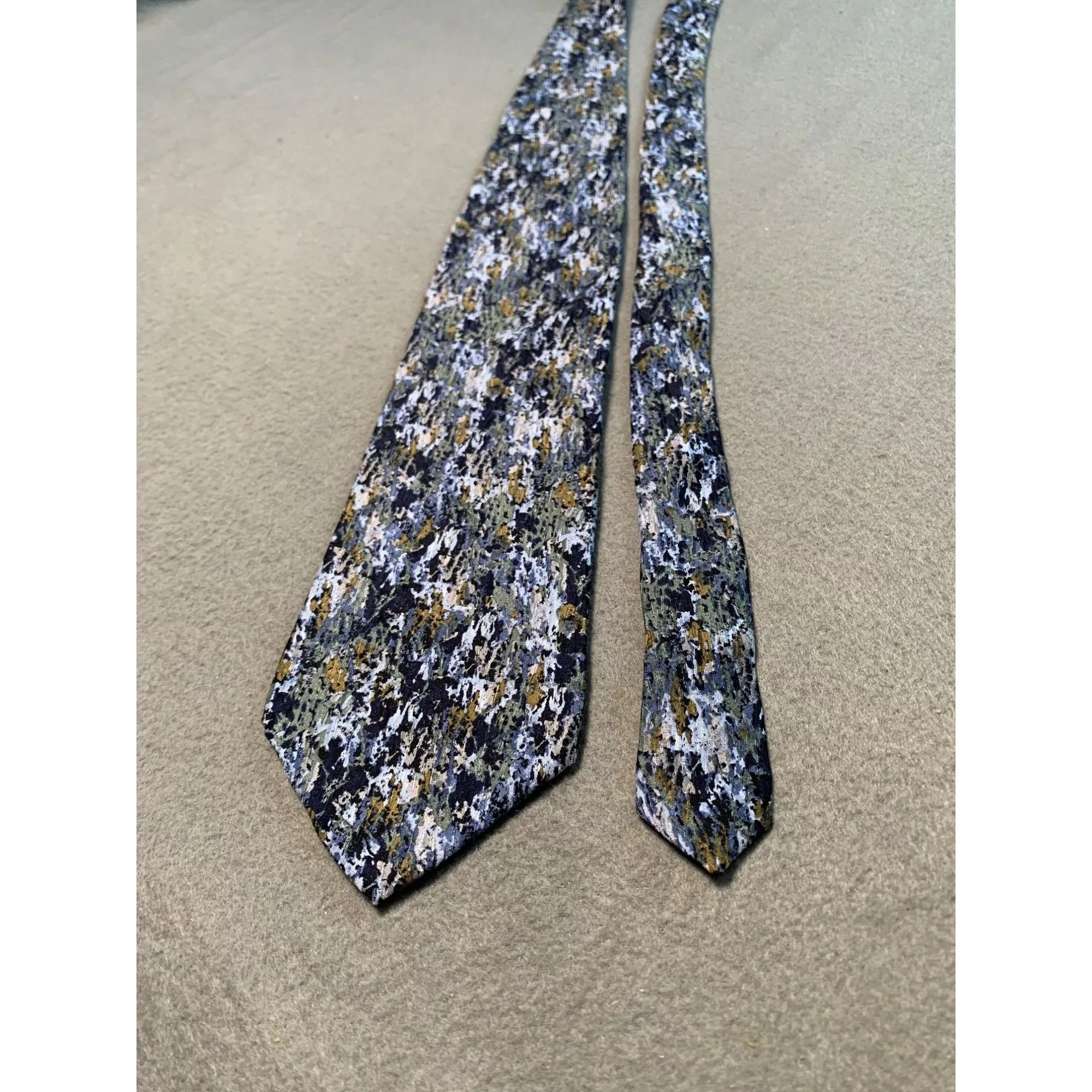 Other Ties Pocketsquares Other Cocktail Collection Silk Tie Abstract Pattern Mens Blue Gree