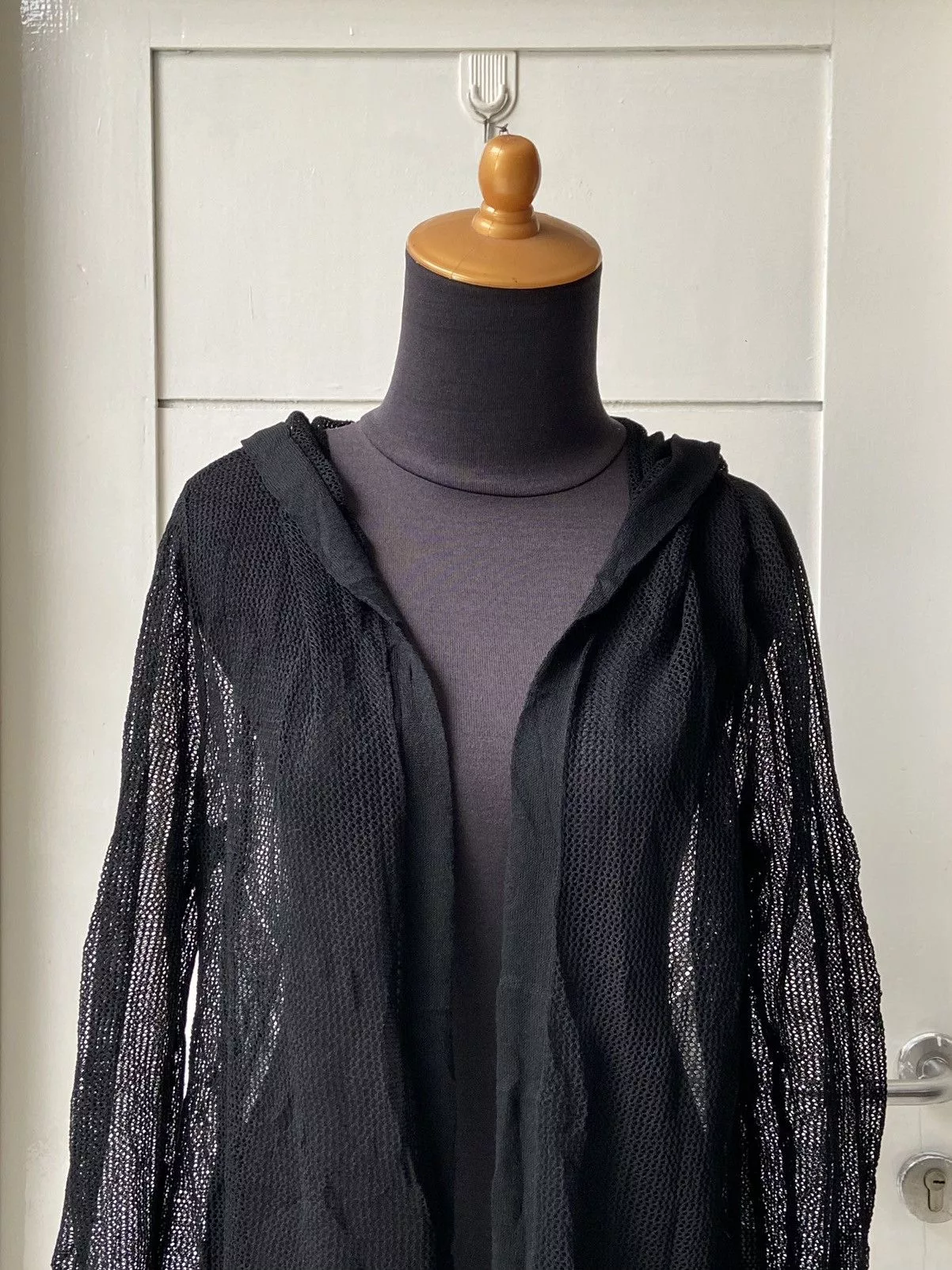 Designer Light Jackets Designer LINEA FORMICA Black Mesh Cardigan Vintage