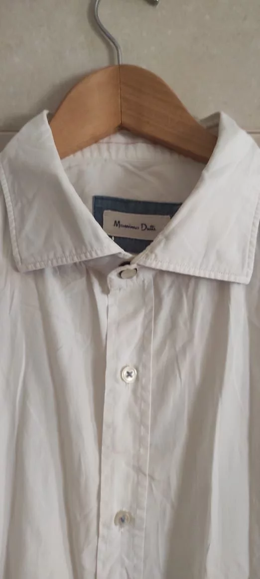 Massimo Dutti Shirts Button Ups MASSIMO DUTTI Mens White Shirt Regular Fit Cotton Excellent