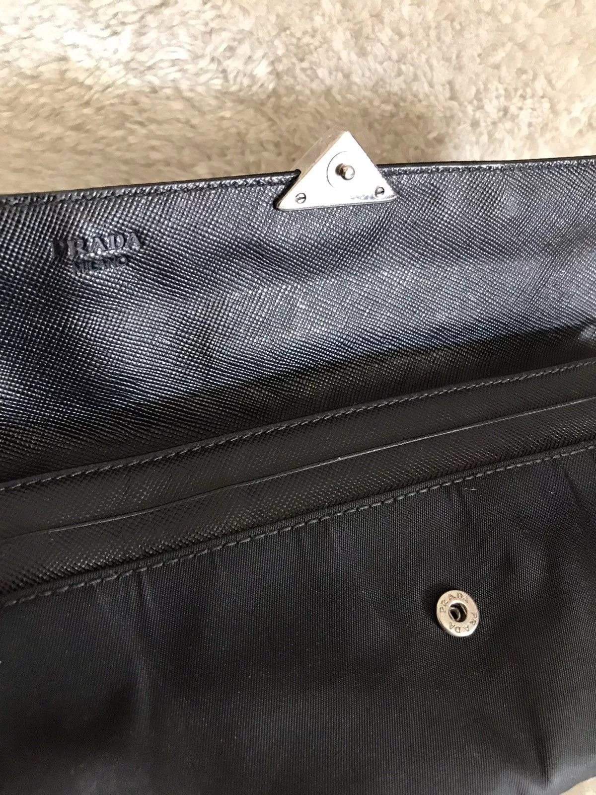 Prada Wallets Prada × Vintage PRADA Wallet Black Nylon Leather