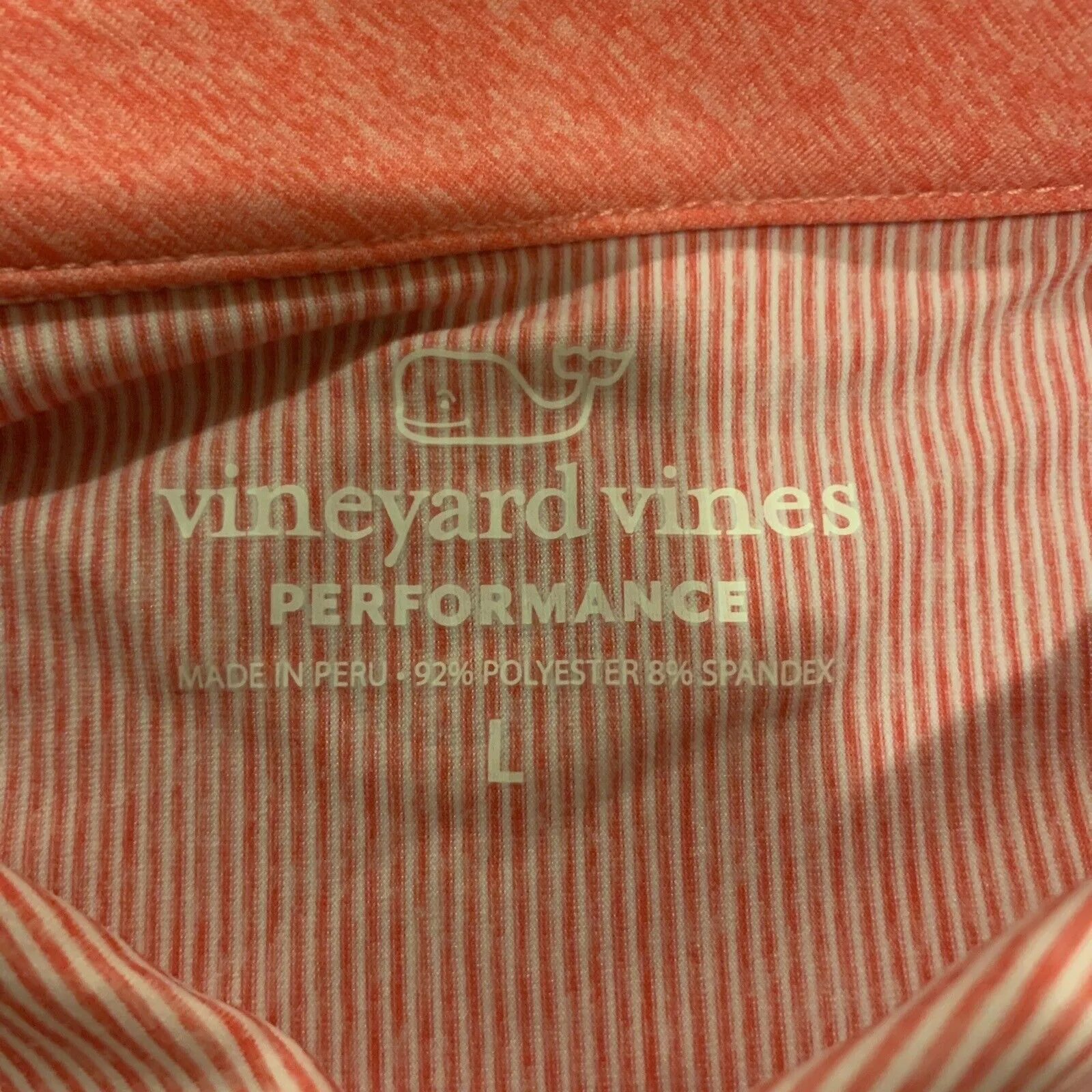 Vineyard Vines Polos Vineyard Vines Polo Shirt Mens Large Performance Red Striped