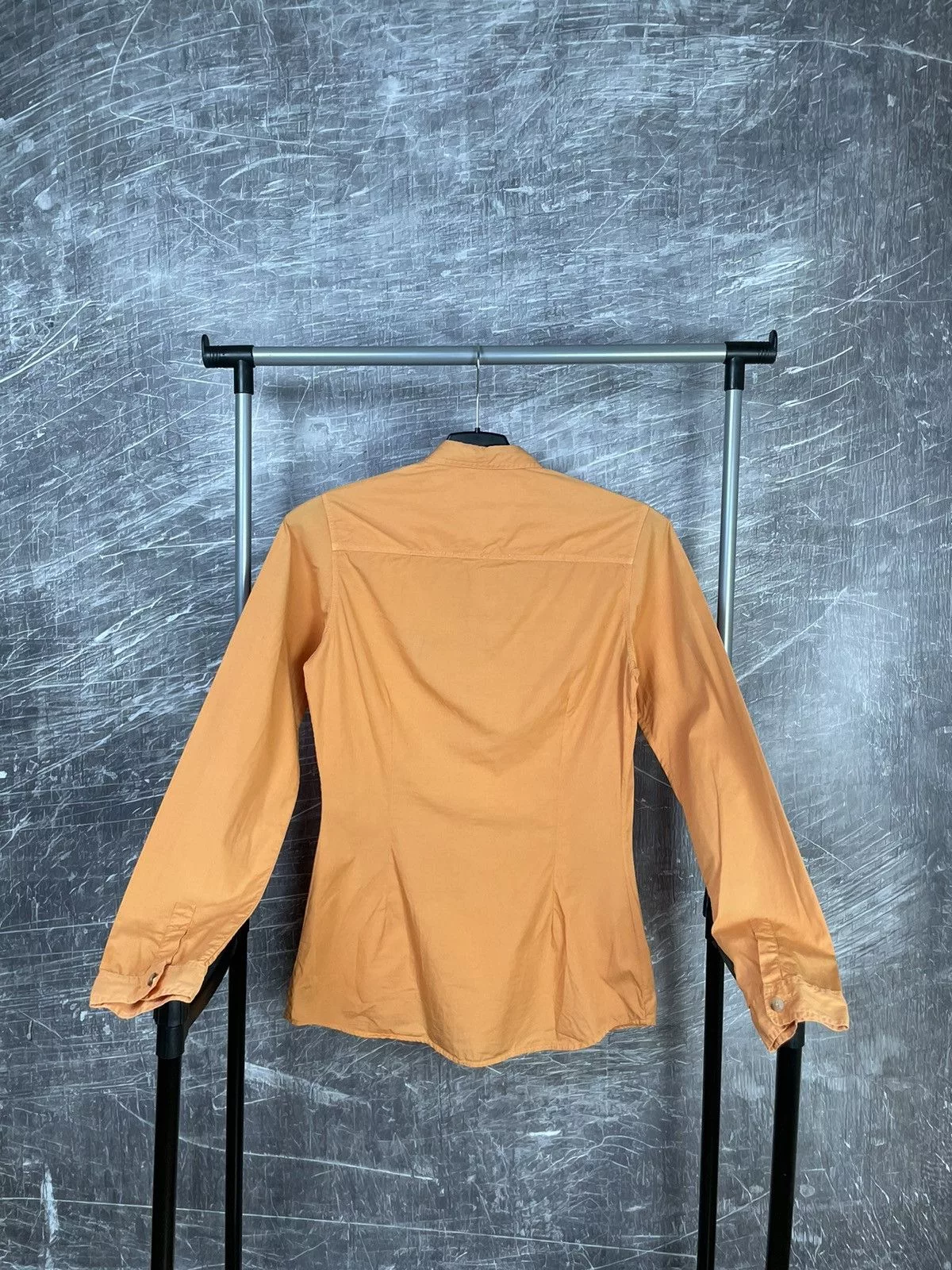 Marithe + Francois Girbaud Mini Dresses Marithe + Francois Girbaud × Vintage MARITHE FRANCOIS GIRBAUD VINTAGE POCKET DRESS SHIRT Y2K Orange Avant-Garde