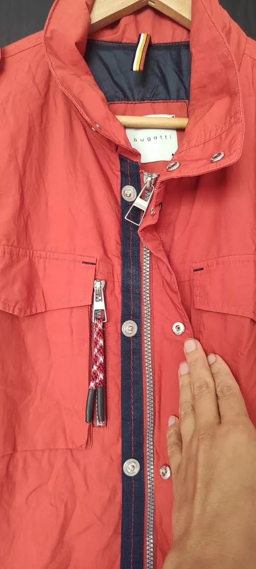 Bugatti Jackets BUGATTI Light Orange Jacket Full Zip 4 Pockets Made Germany