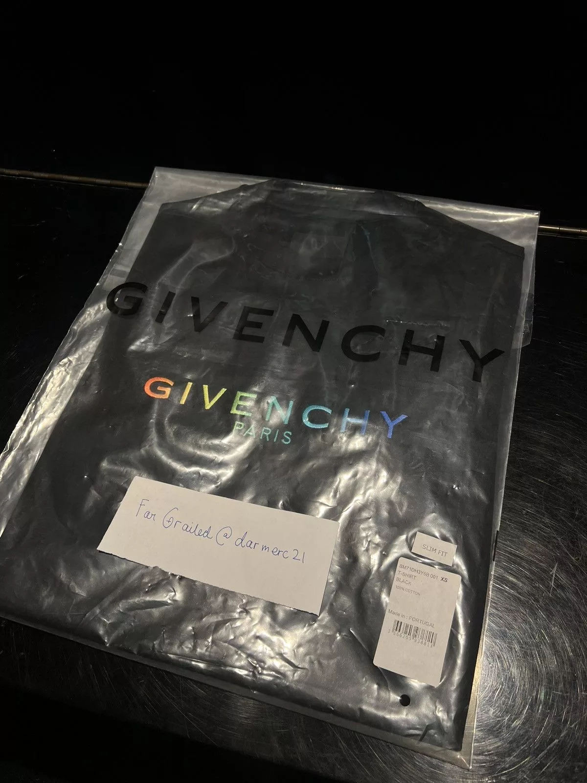 Givenchy Short Sleeve T Shirts Givenchy Rainbow Logo Embroidered Tee Black