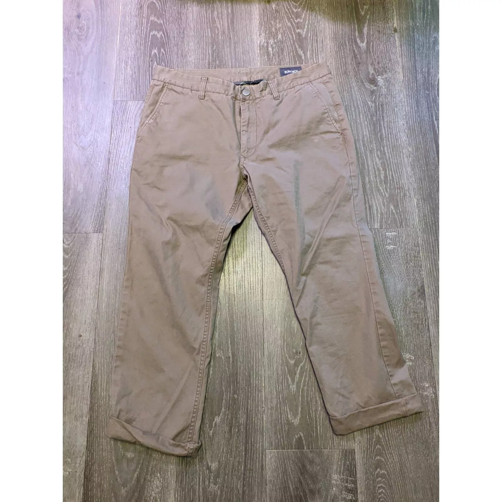 Bonobos Casual Pants Bonobos Mens Strech Chino Khaki Pants Brown