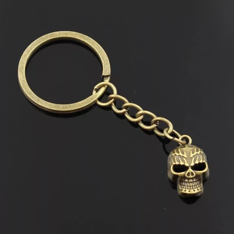 Vintage Miscellaneous Vintage Retro Flame Head Skull Keychain Brown Streetwear
