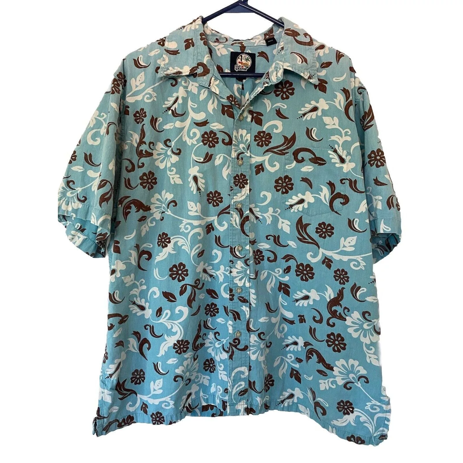 Reyn Spooner Shirts Button Ups Reyn Spooner Shirt Button Down Floral Print Blue Brown XL