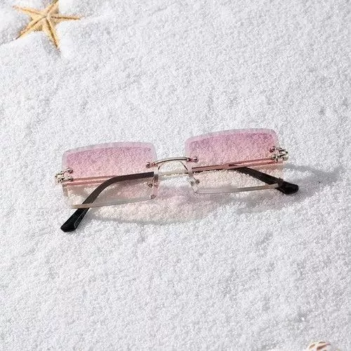 Vintage Glasses Vintage Square Rimless Glasses 2024 Purple Streetwear