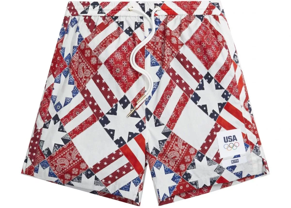 Kith Shorts Kith USA Starry Quilt Active Short - M Red