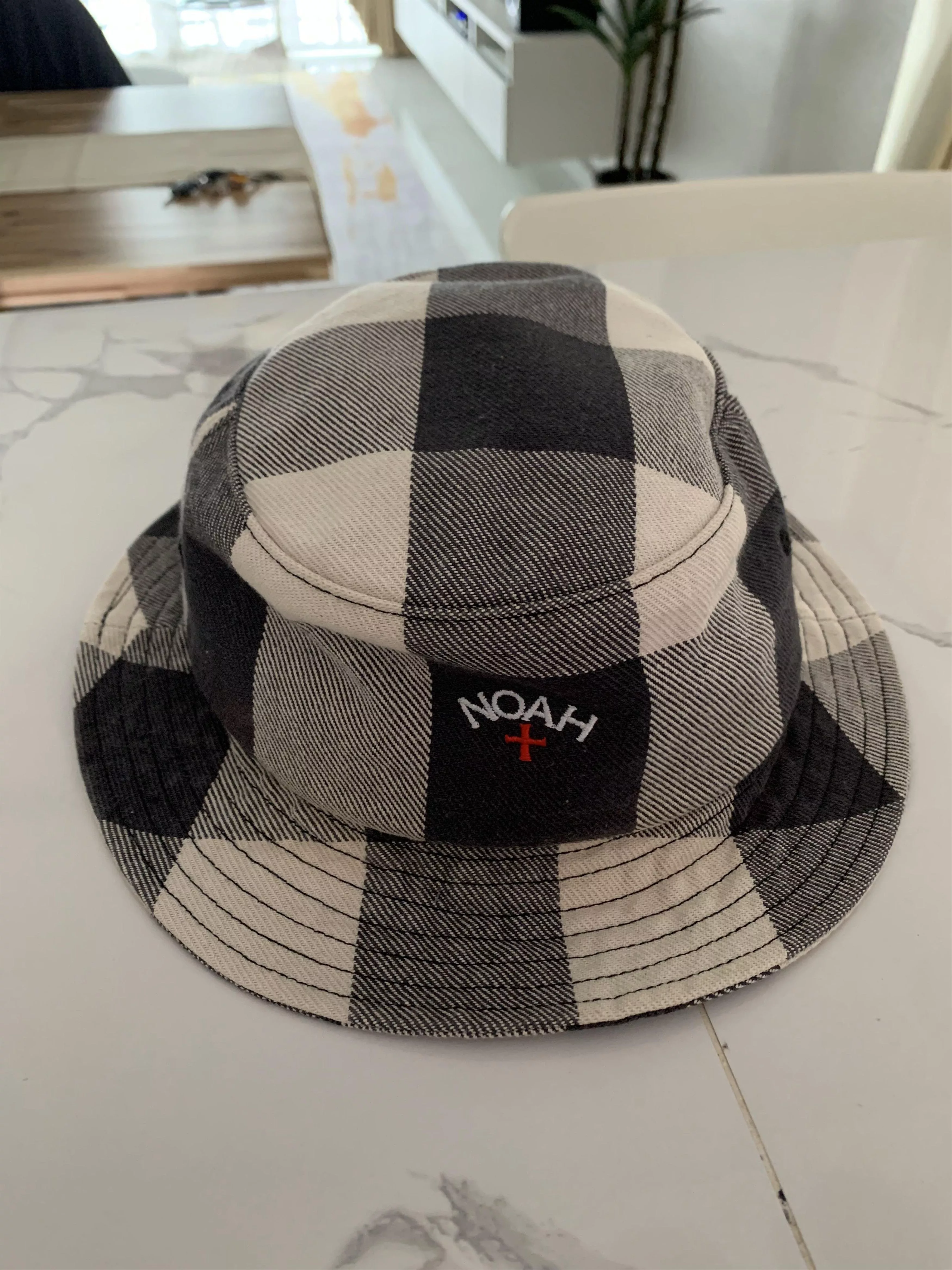 Noah Hats Noah Denim Plaid Crusher Bucket Hat Gray