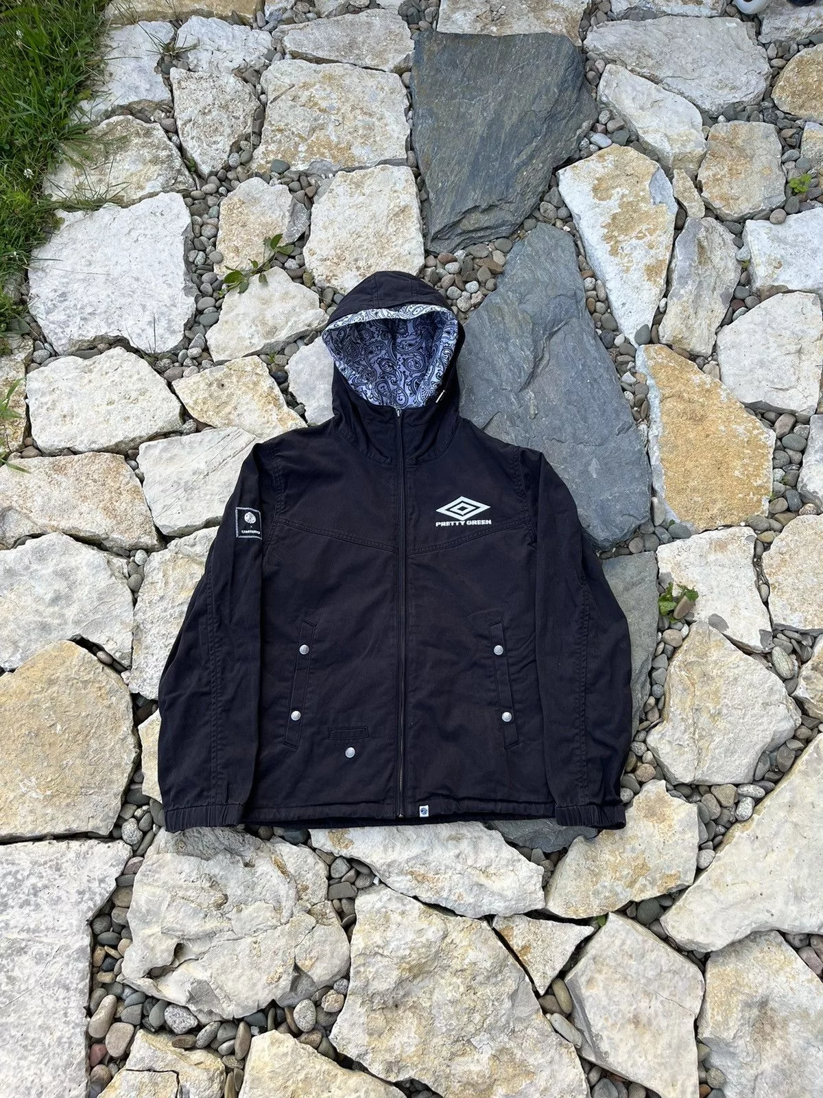 Pretty Green Light Jackets Pretty Green × Umbro Umbro x Pretty Green hooded bandana jacket Black Streetwear