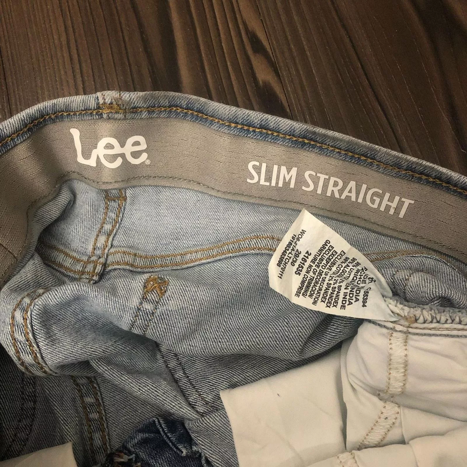 Men’s Distressed Slim Fit Lee Denim Jeans Blue
