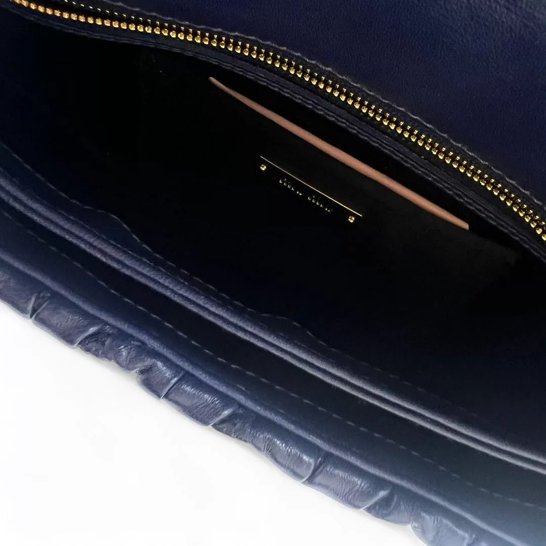 Miu Miu Handle Bags Miu Miu - Matelasse Shoulder Bag Navy Leather Blue