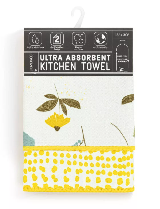 Whimsical Floral Absorbent 2 Sided Towel