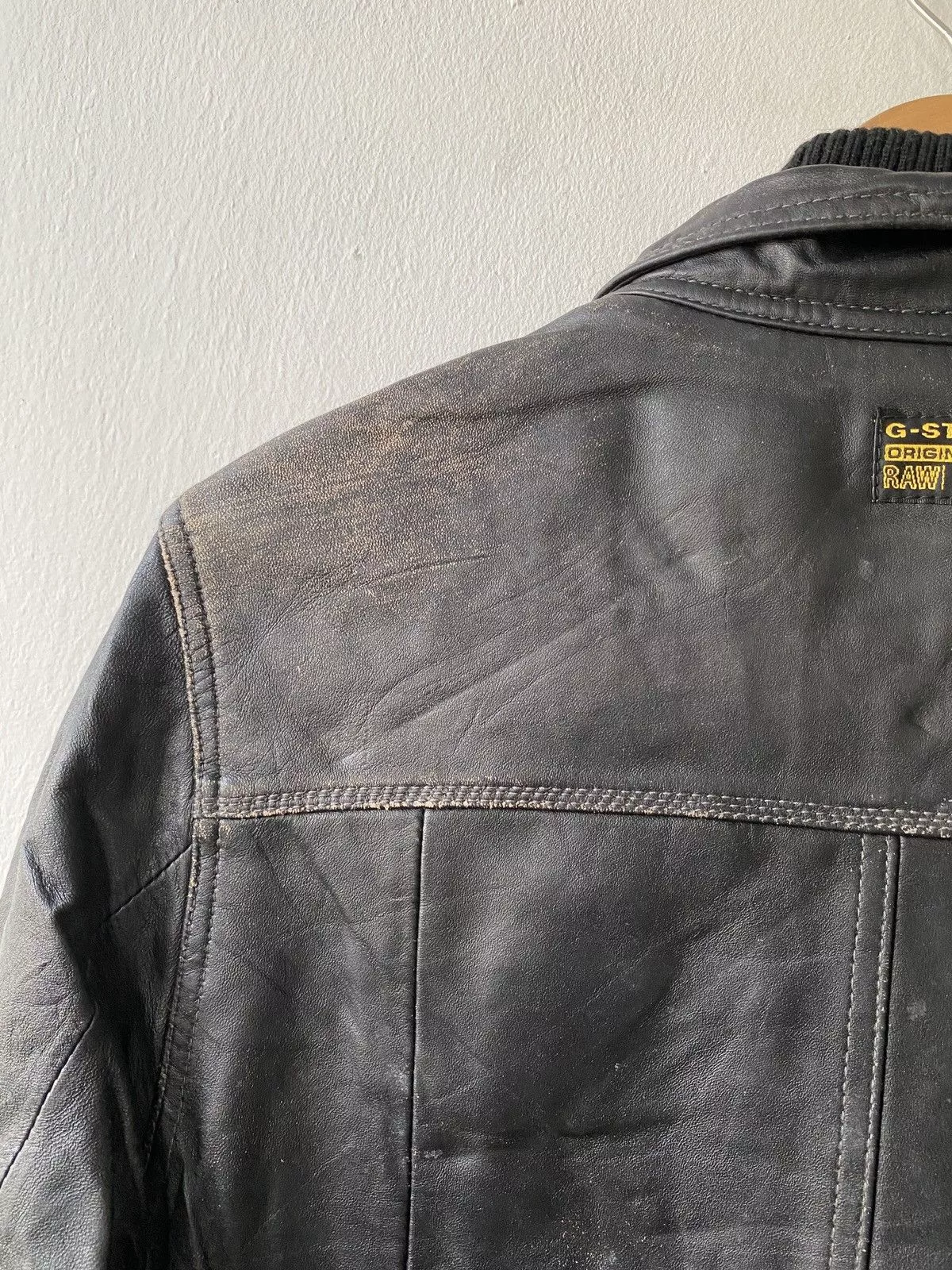 G-Star Leather Jackets G-Star G Star Raw 3301 Multipocket Leather Jacket Black