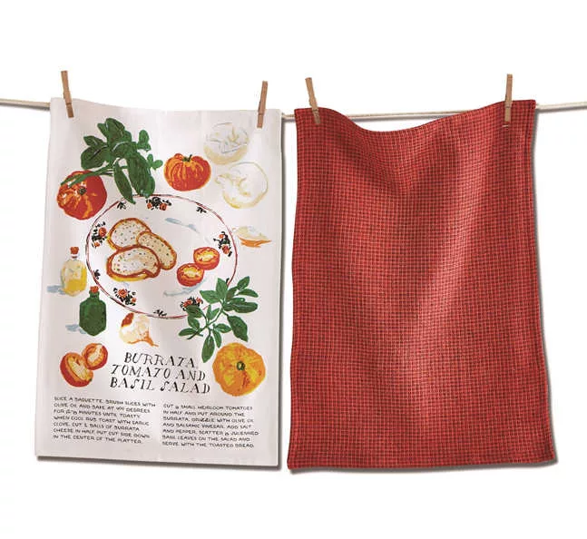 Burrata Salad Towel S/2 In Crate