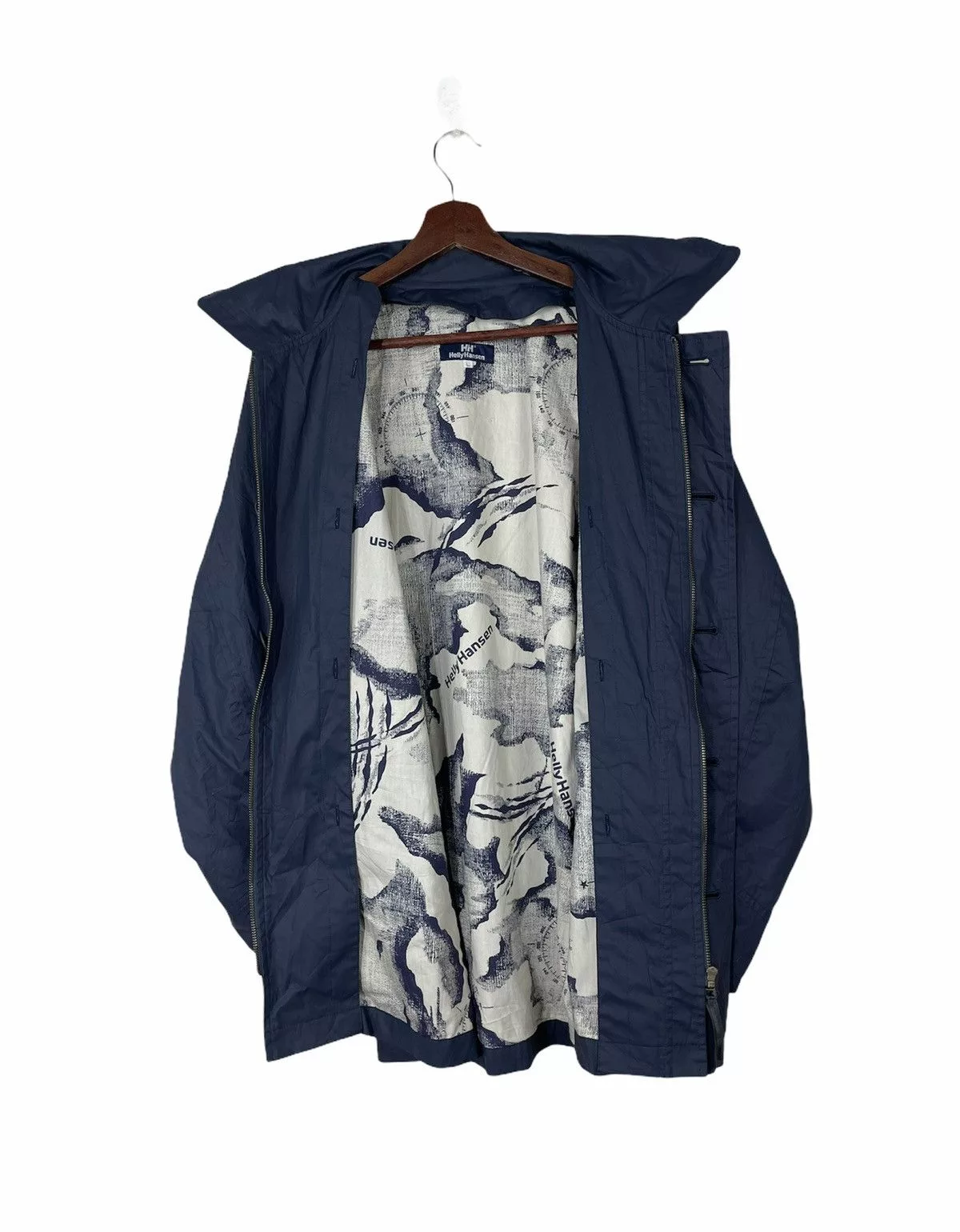 Helly Hansen Light Jackets Helly Hansen × The Mountain Rare Helly Hansen Trench Coat Collection Fullprinted Blue