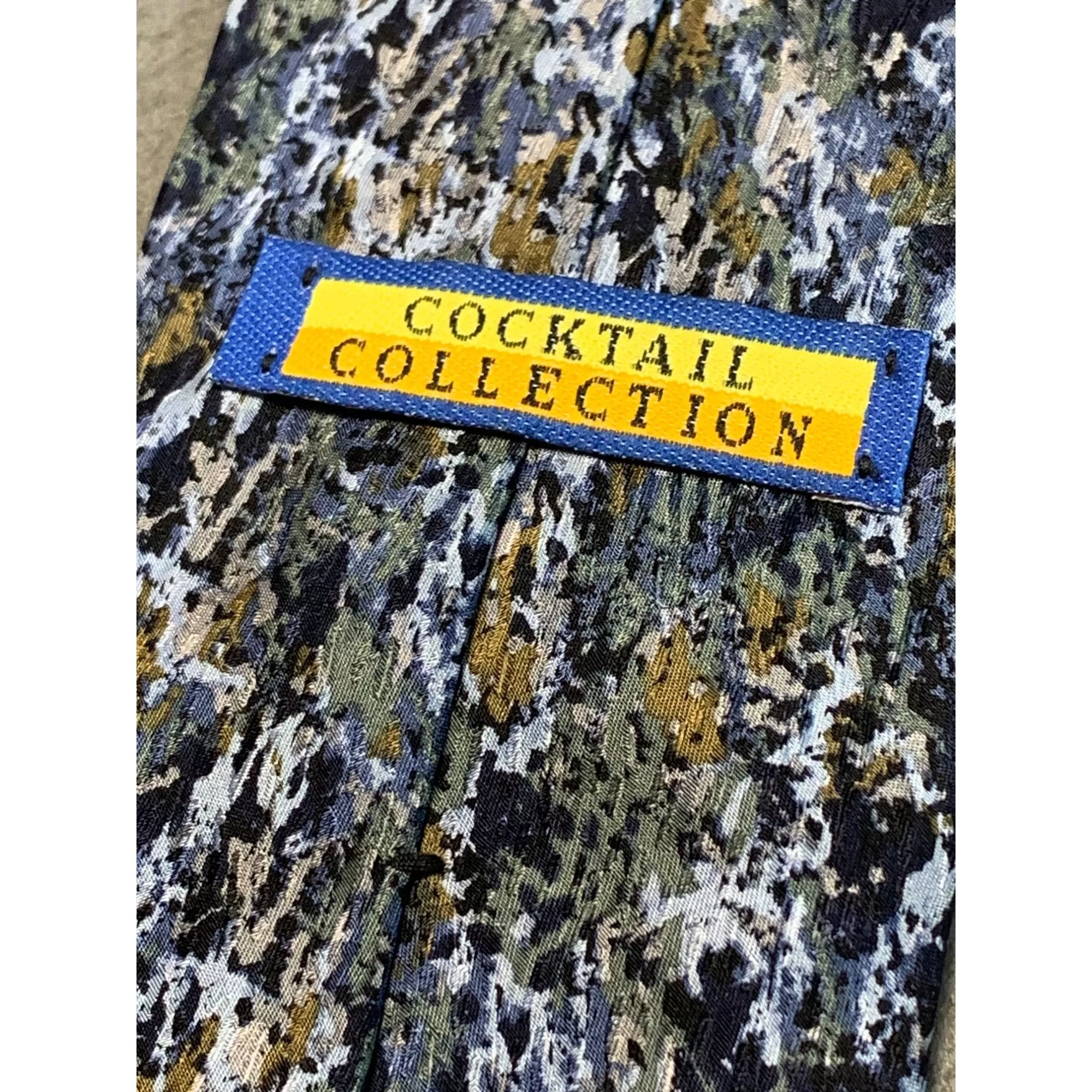 Other Ties Pocketsquares Other Cocktail Collection Silk Tie Abstract Pattern Mens Blue Gree