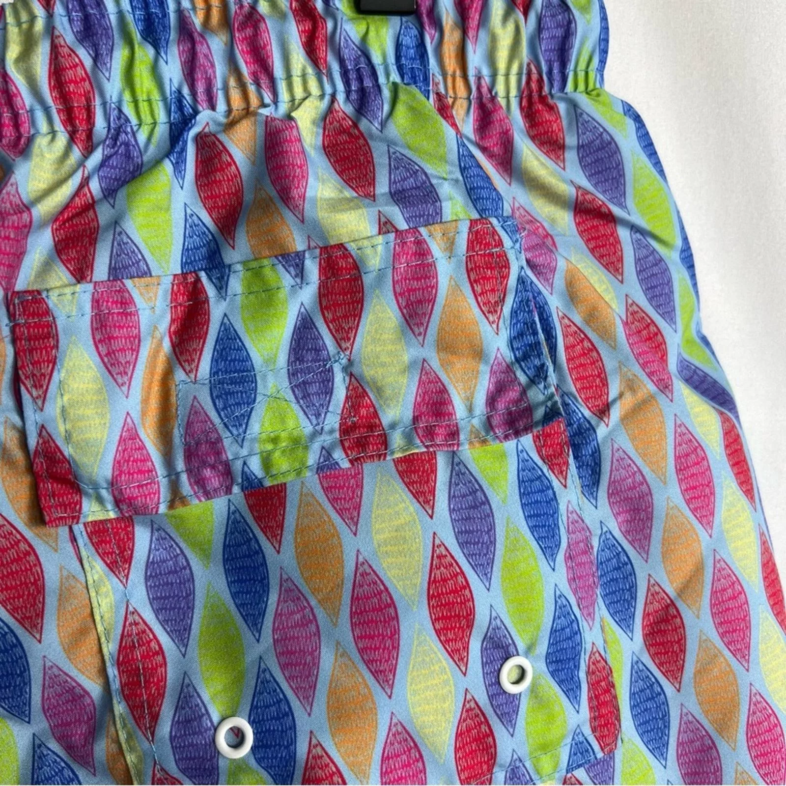 Tailorbyrd Swimwear TAILORBYRD Patterned Swim Shorts NWT in Large Blue