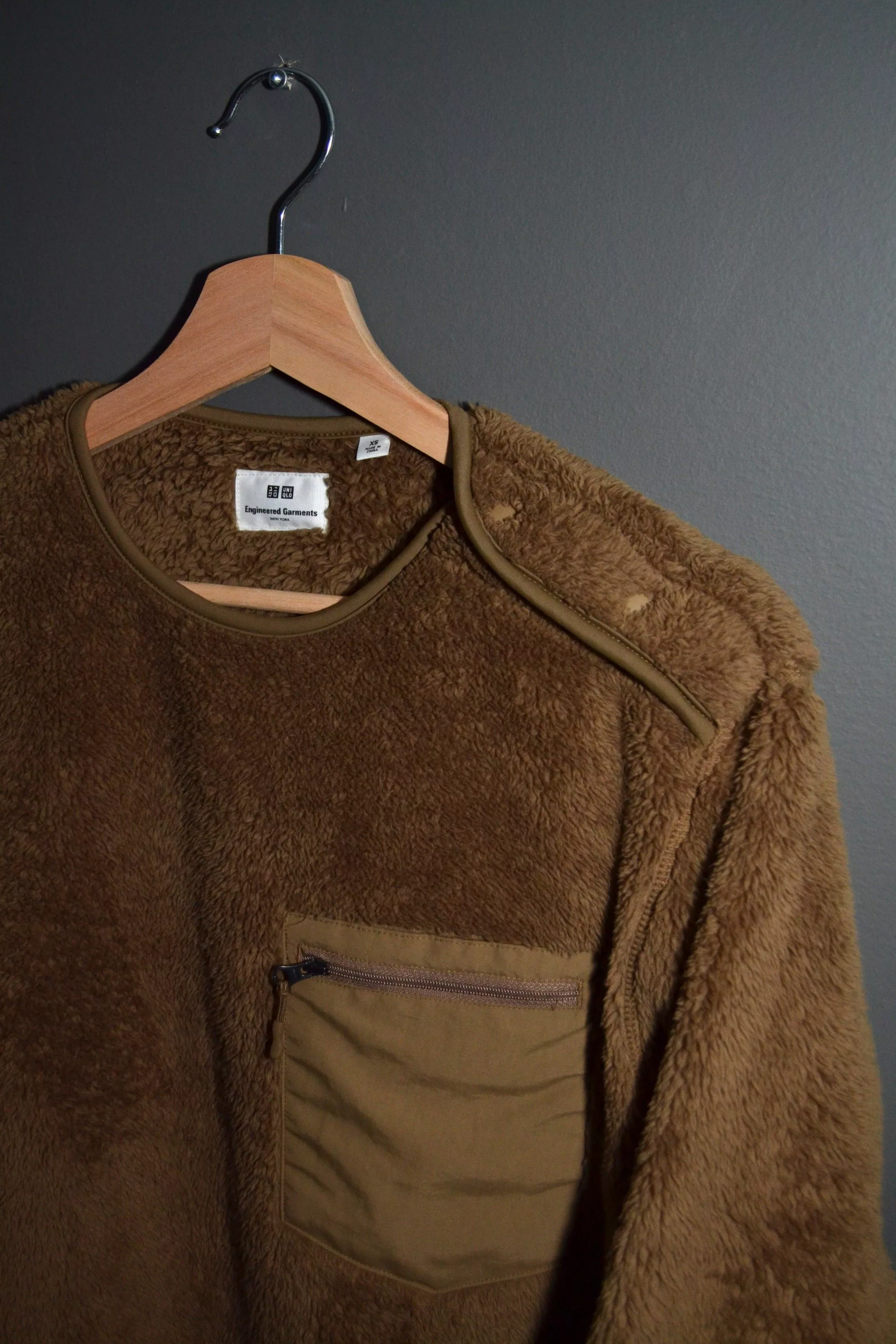 Engineered Garments Light Jackets Engineered Garments × Uniqlo Engineered Garments Uniqlo Pile Fleece Snap Shoulder XS Brown