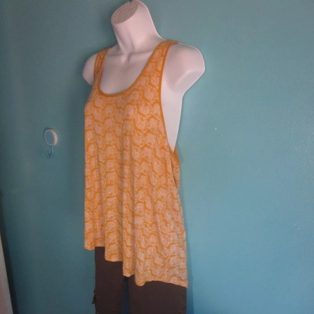 Anthropologie Blouses Womens Lilka Anthropologie Size XS Elephant Alameda Tank Top Mustard Yellow Orange