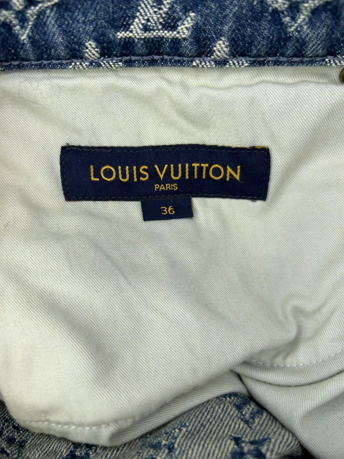 Louis Vuitton Denim Louis Vuitton × Nigo LOUIS VUITTON X NIGO MONOGRAM PATCHWORK DENIM JEANS Blue