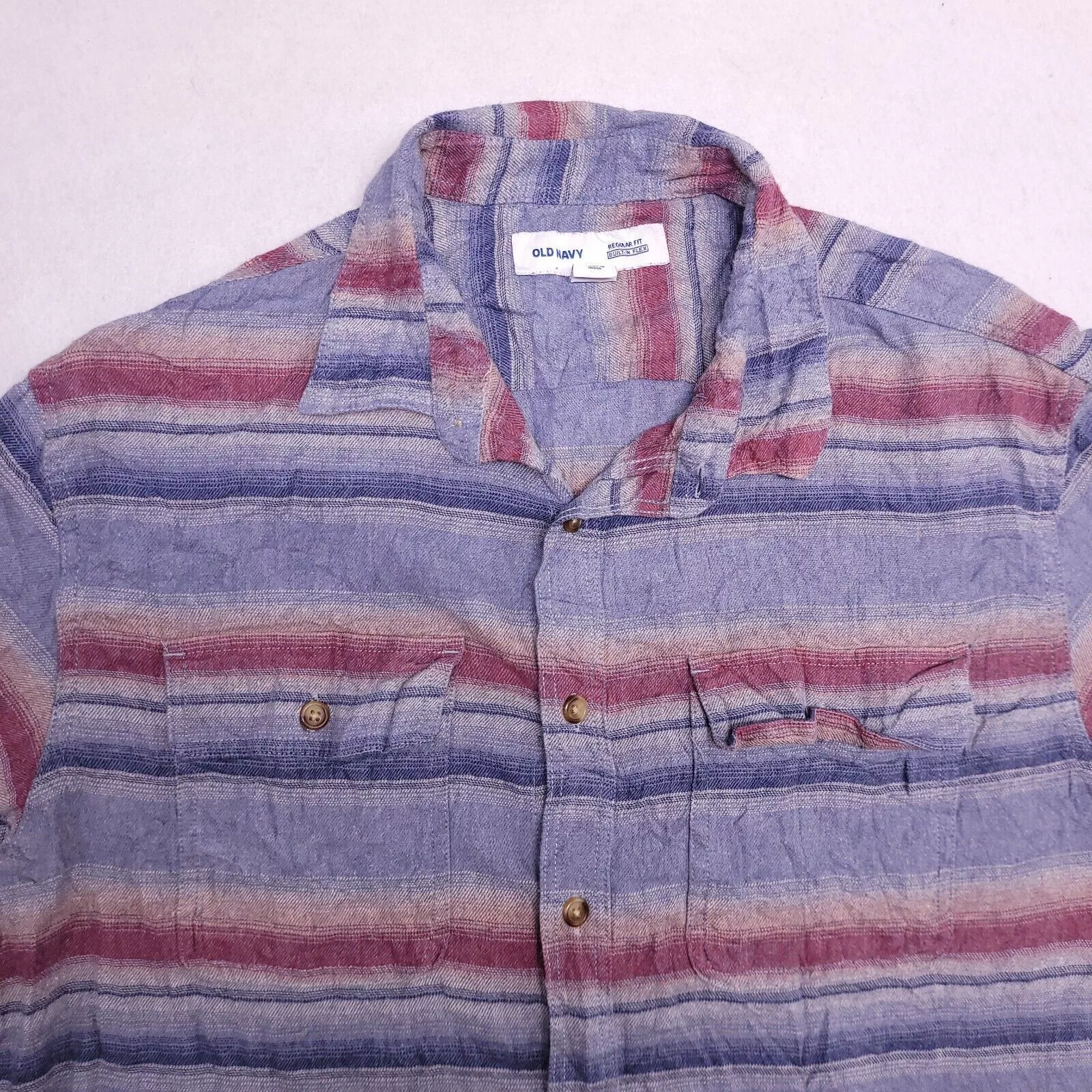 Old Navy Shirts Button Ups Old Navy Flannel Button Up Shirt Mens Size XL Blue Striped