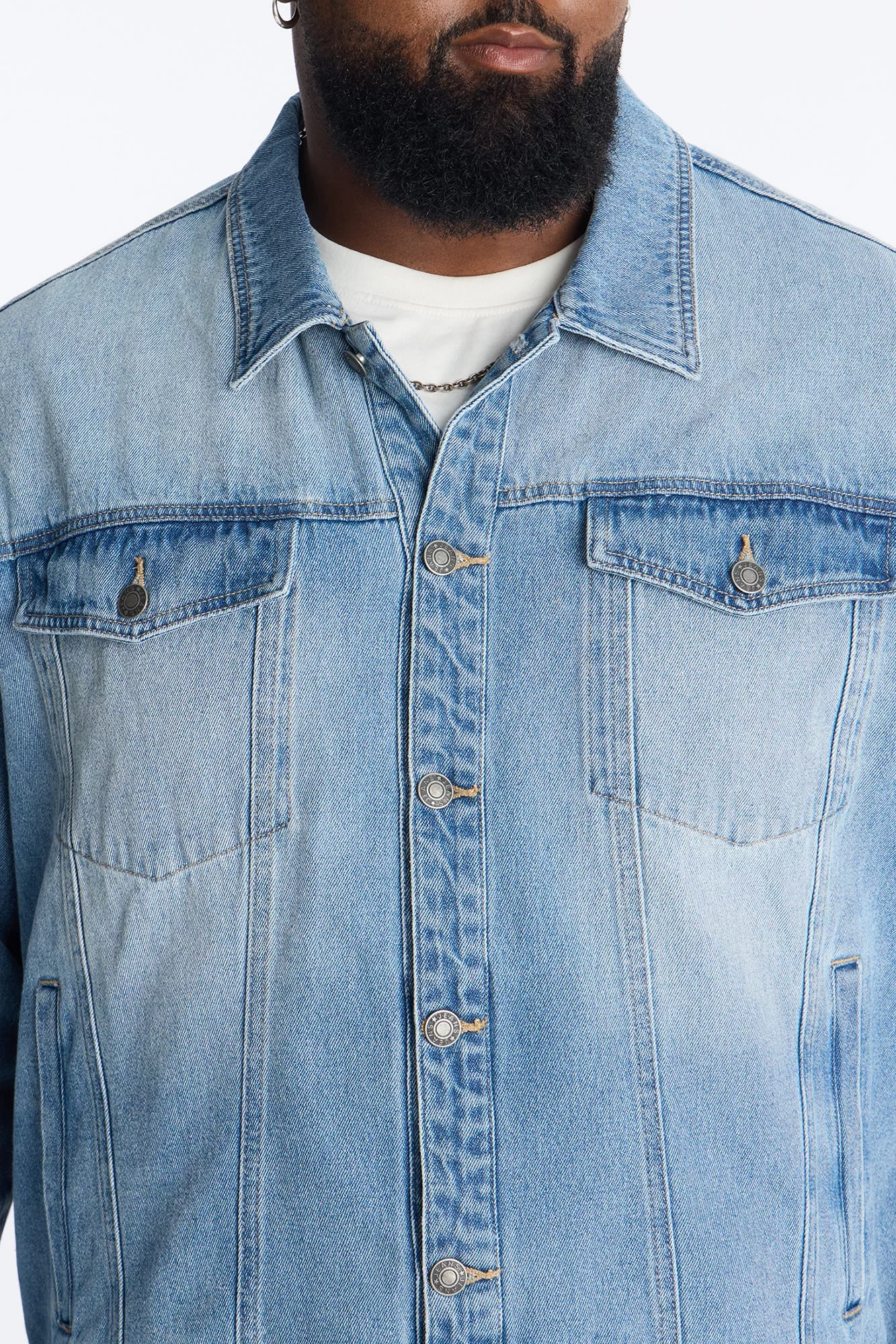 Essential Denim Trucker Jacket - Medium Blue Wash