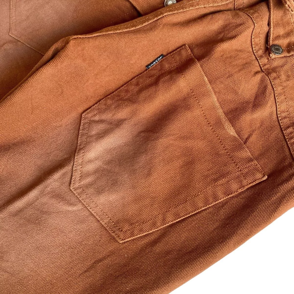 LOWBOX Denim Lowbox Chainsback Stone Washed Denim Pants Brown