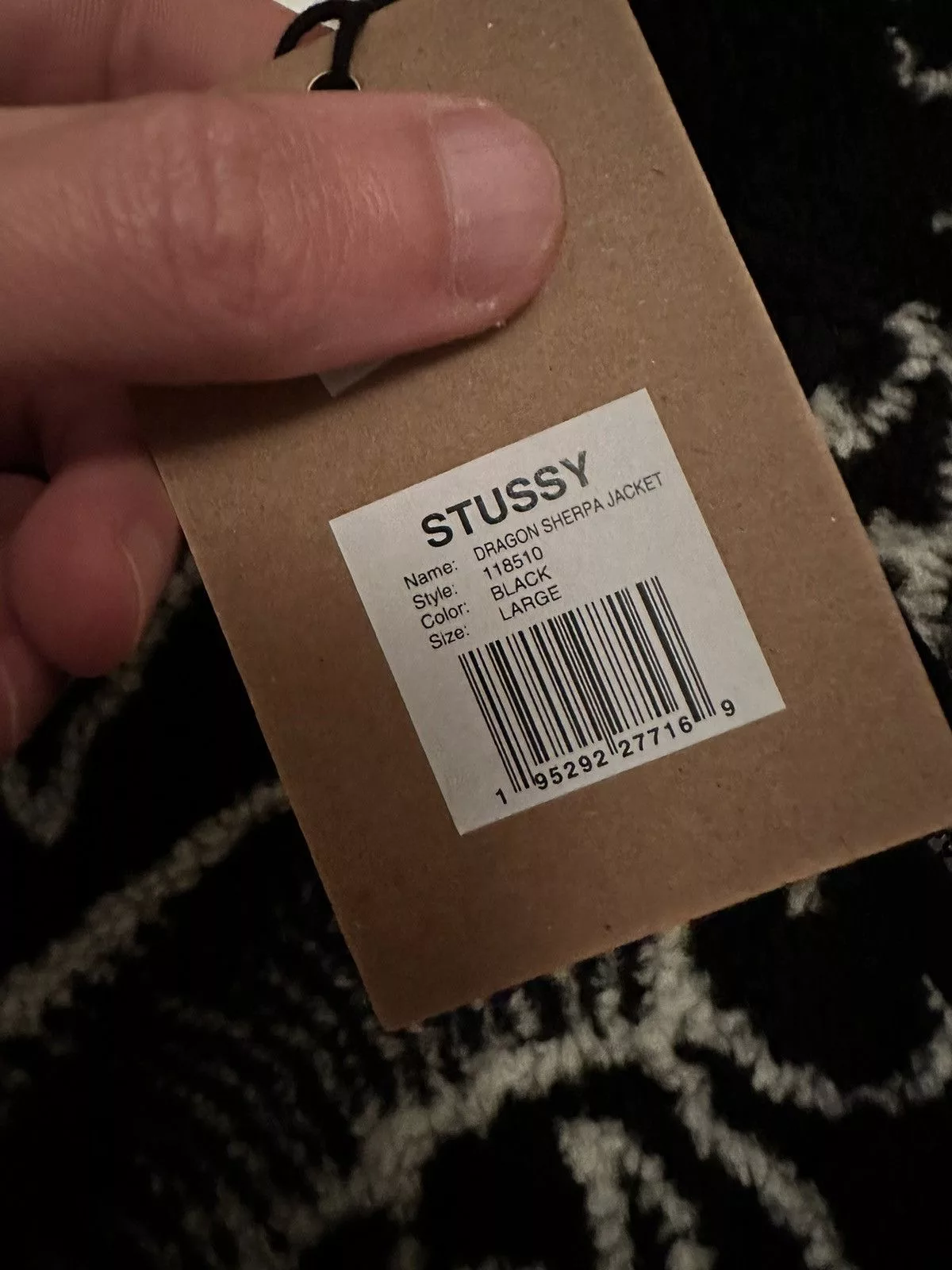 Stussy Heavy Coats Stussy Dragon Sherpa Jacket Black