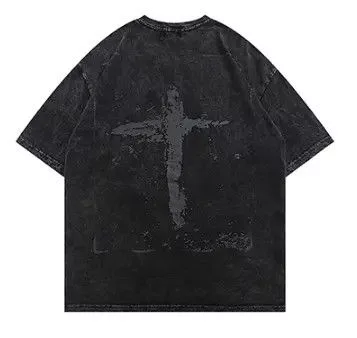 Individualized Shirts Short Sleeve T Shirts Individualized Shirts × Japanese Brand Tainted Oversized T-shirt Black Vintage