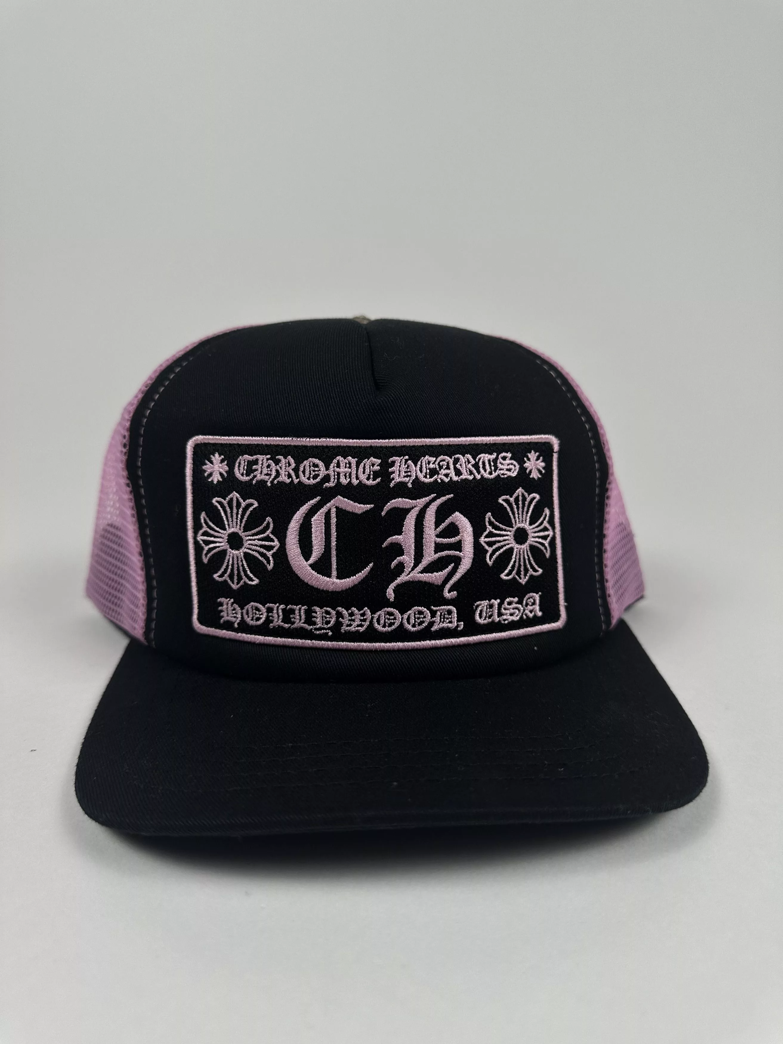 Chrome Hearts Hats Chrome Hearts Black & Pink CH Trucker
