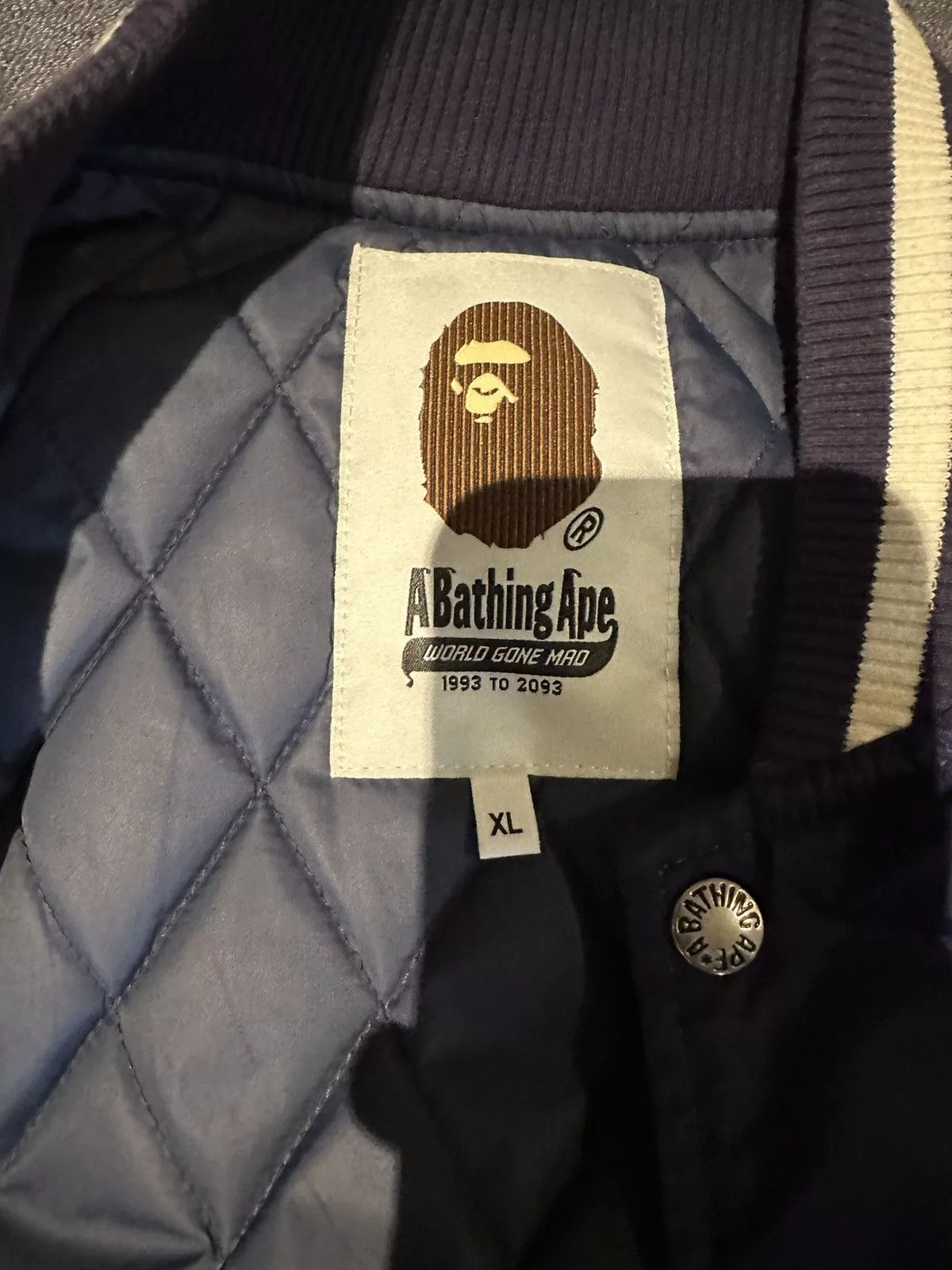 Bape Bombers Bape Baseball Jacket Blue