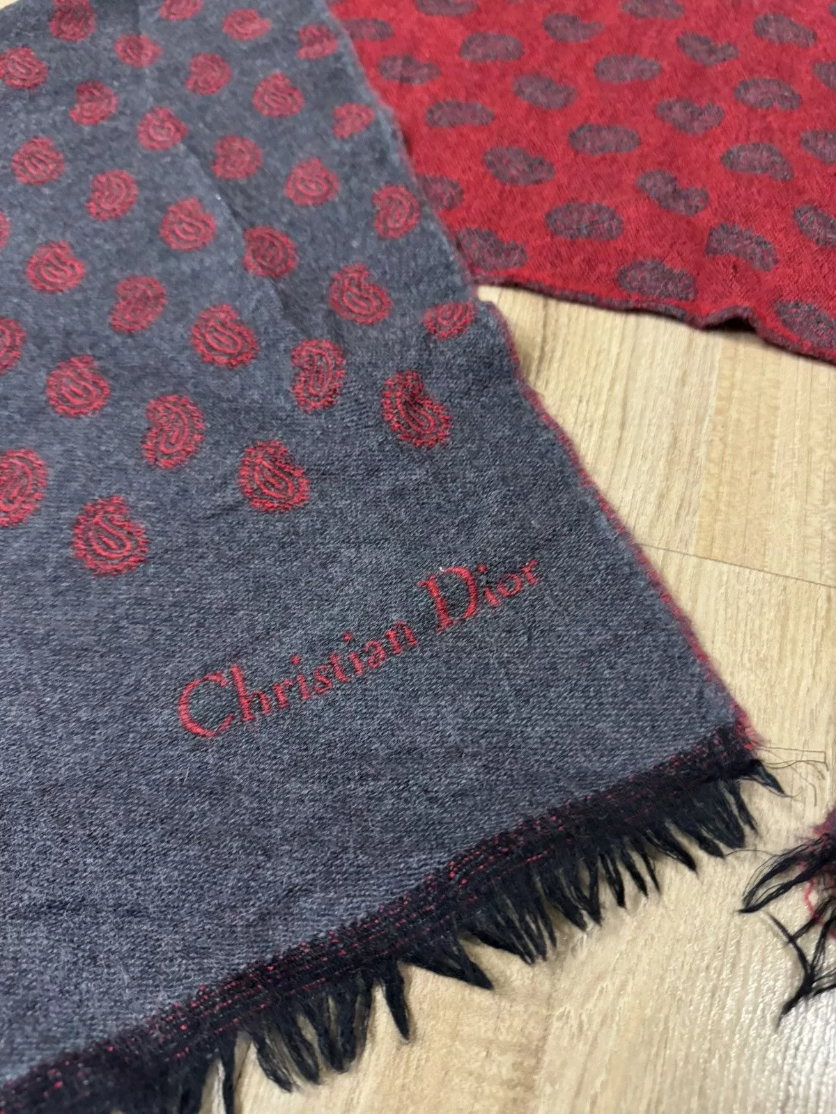 Dior Scarves VINTAGE CHRISTIAN DIOR MAFLA Red
