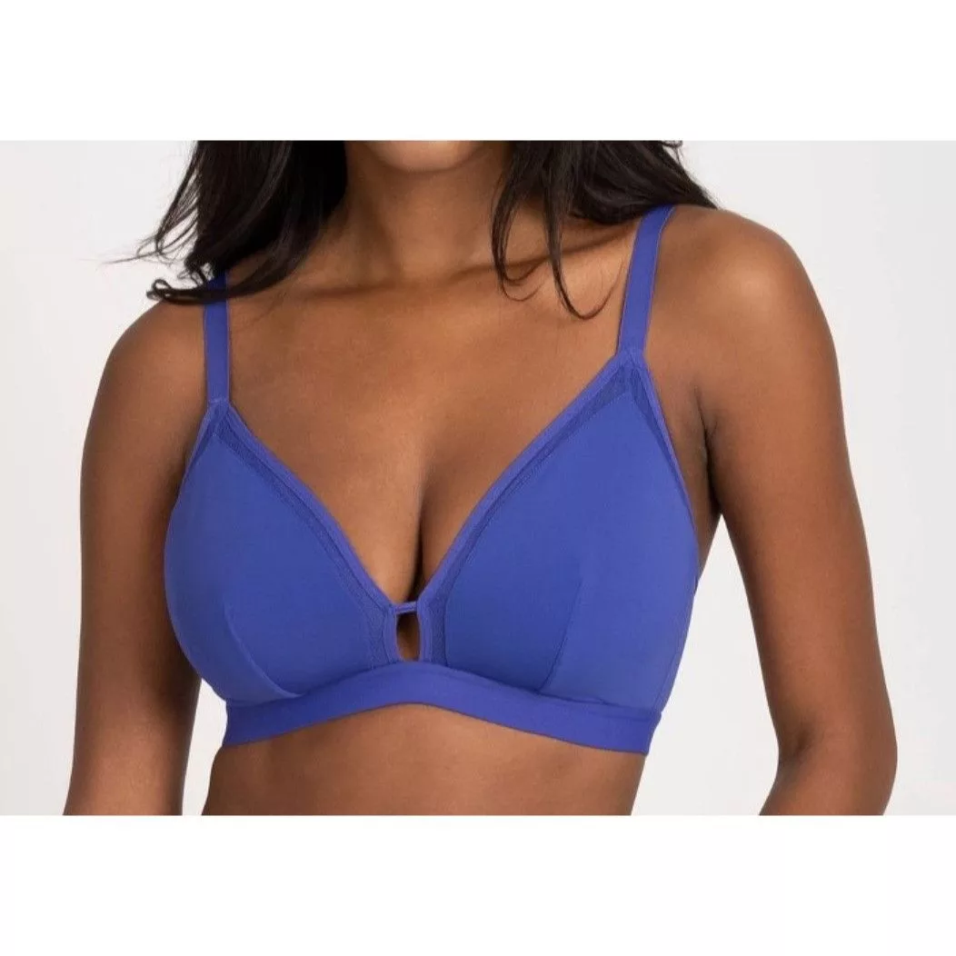 Other Socks Intimates Other All You Lively - Women's Busty Mesh Trim Bralette - Blue - 3
